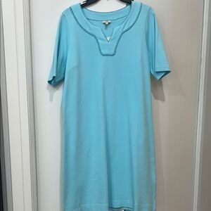 Talbots Blue V-Neck Midi Dress for Casual Days